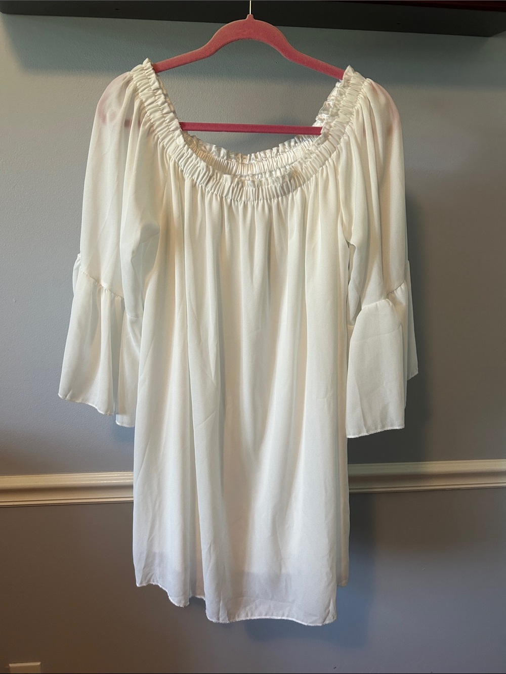Zanzea White Elastic Off-Shoulder Top